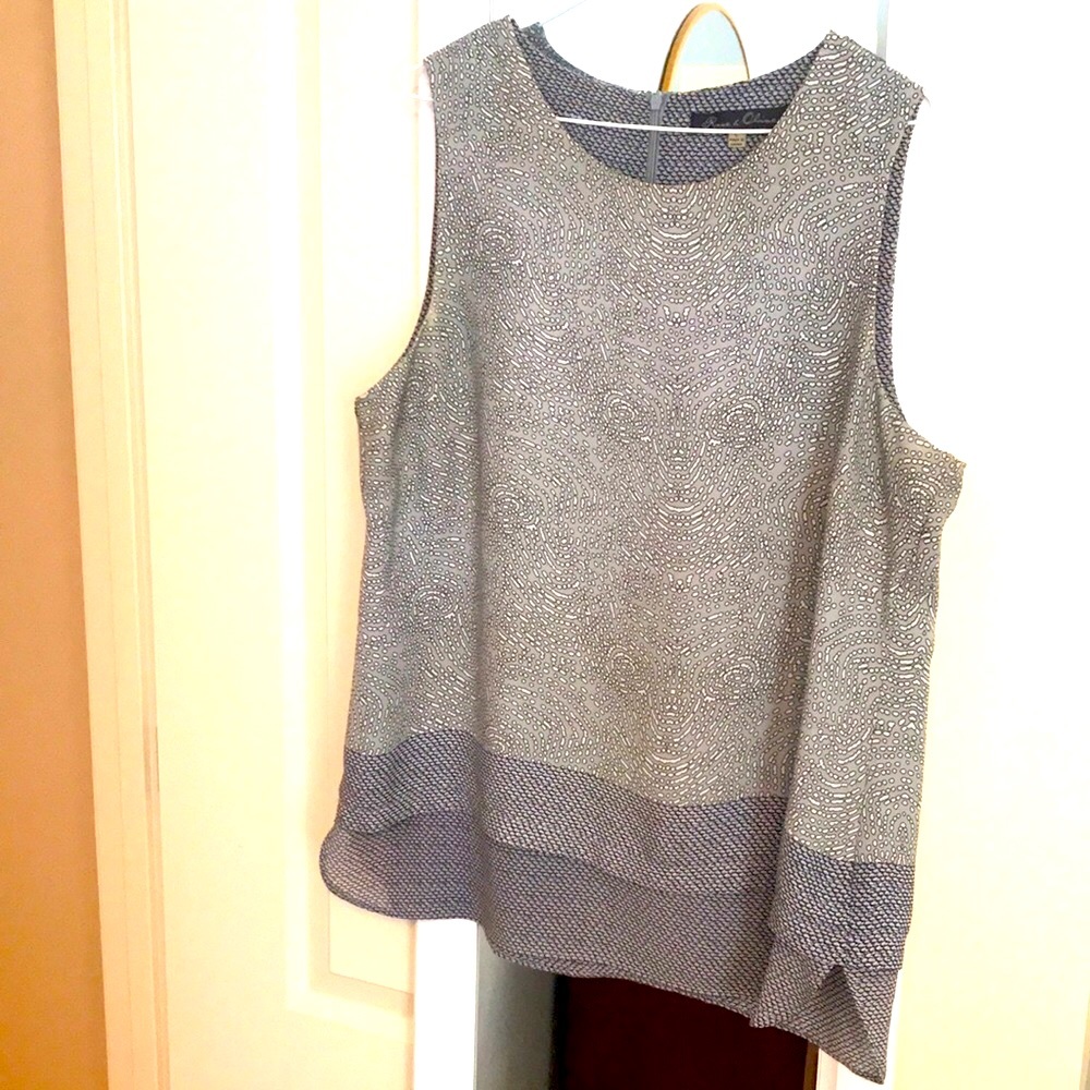 Double layer shell. Grayish blue & navy